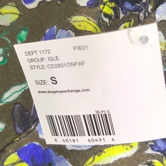 *NWT* JW Floral Green/Violet/Yellow Sleeveless Peplum Top, size Small - Picture 5 of 8